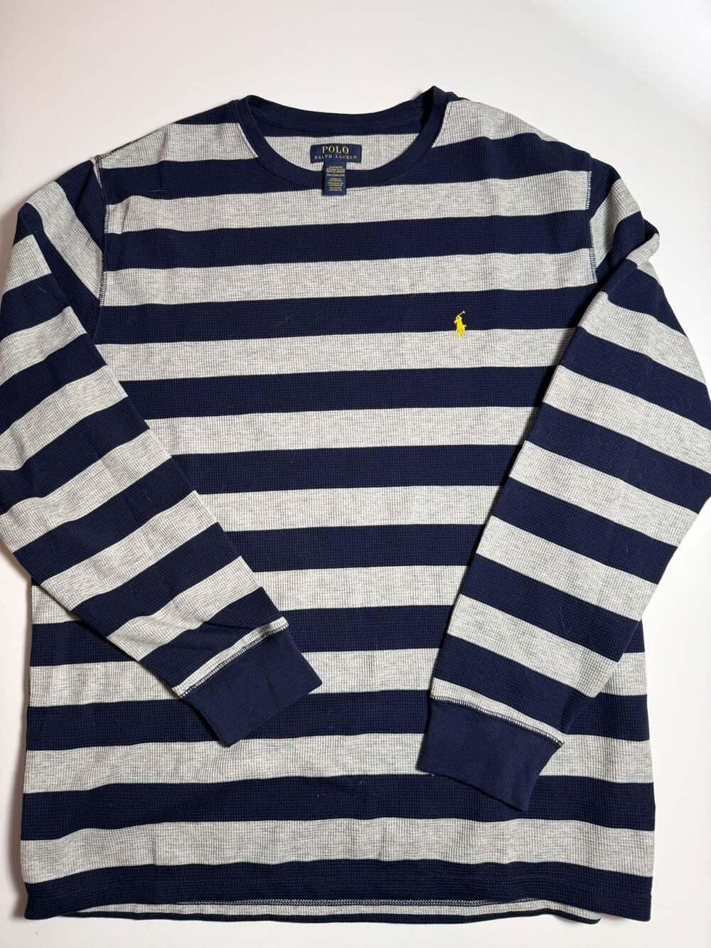 Polo Ralph Lauren Waffle-Knit Pajama Shirt Size 2XL Striped Thermal